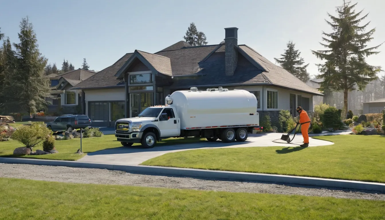 Provider pumping a septic tank at a home near Gary